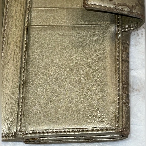 🤎Gucci Long Wallet Embossed Guccissima Monogram Gold Heart GG Logo - Picture 15 of 17